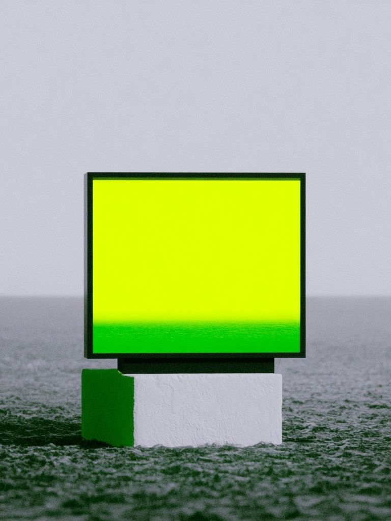 Neon Green Minimalist Abstract Poster. poster detail
