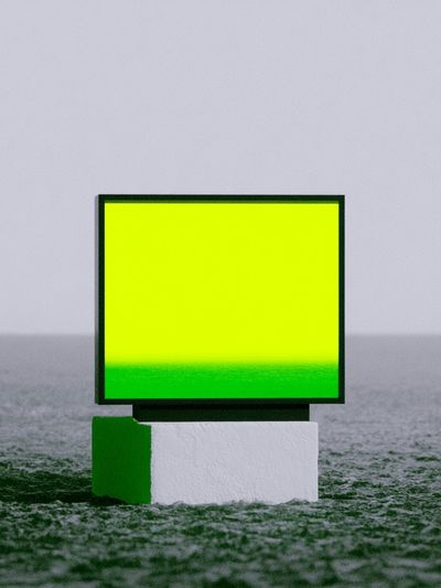 Neon Green Minimalist Abstract Poster.