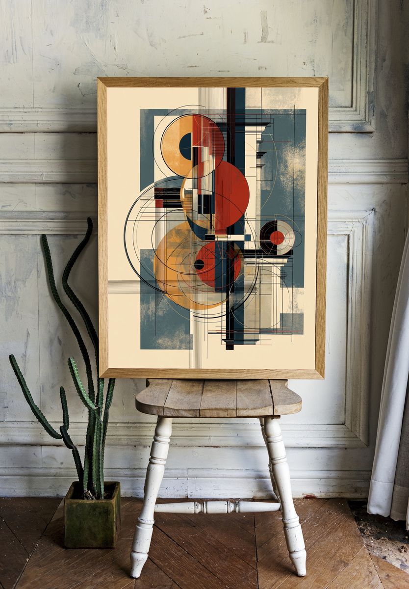 Geometric Circles Abstract Poster. room preview