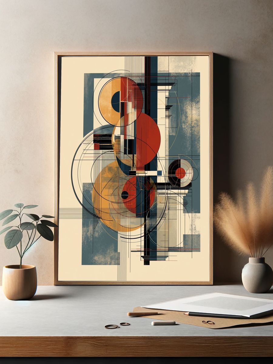 Geometric Circles Abstract Poster. — room view 2