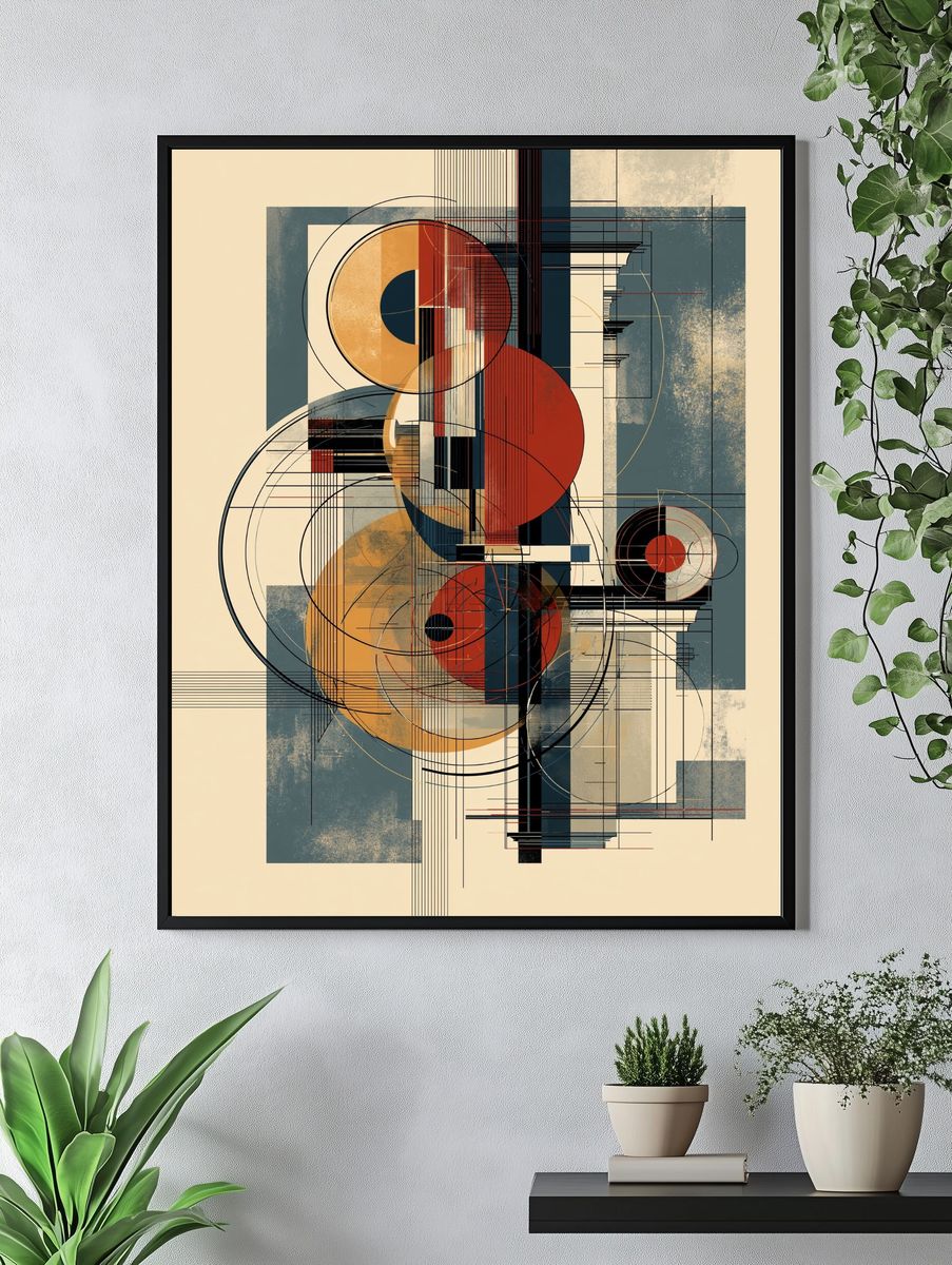 Geometric Circles Abstract Poster. — room view 4