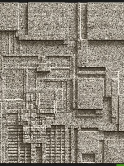 Textured Geometric Relief Poster.