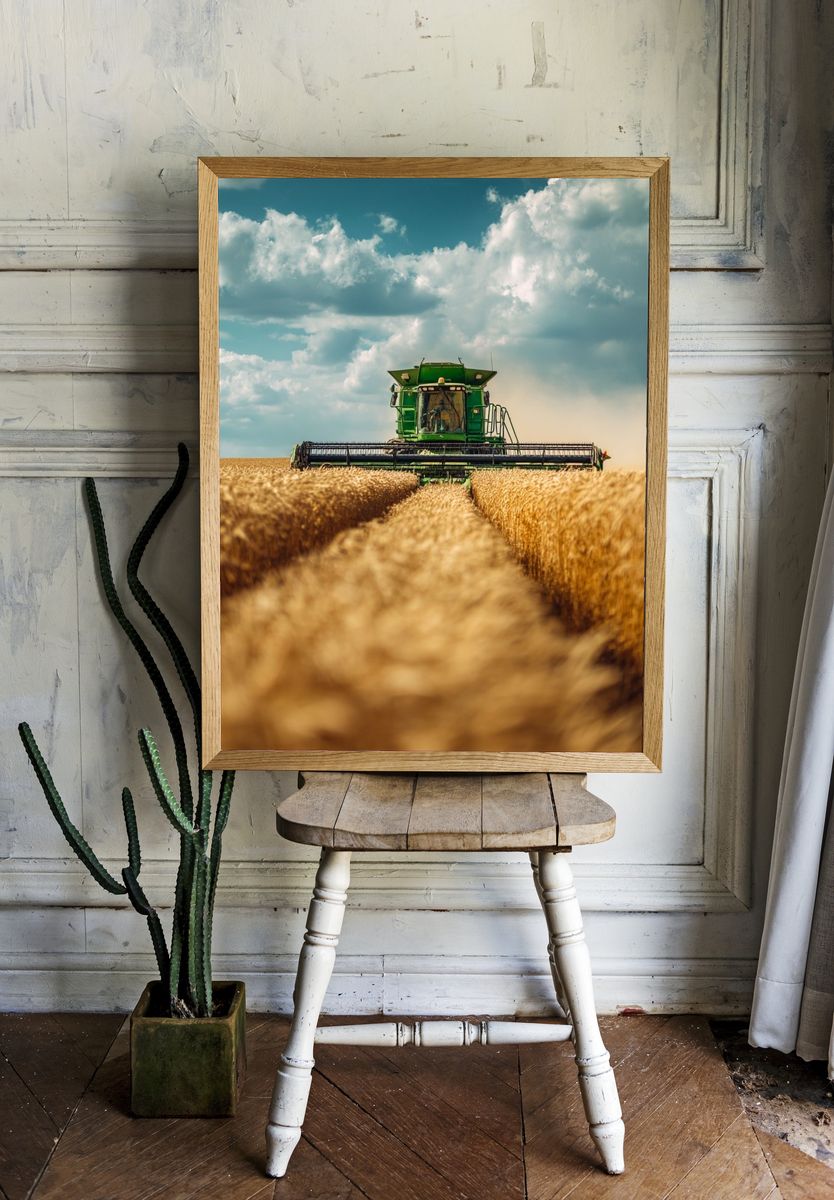 Combine Harvester Field Photography Poster. room preview