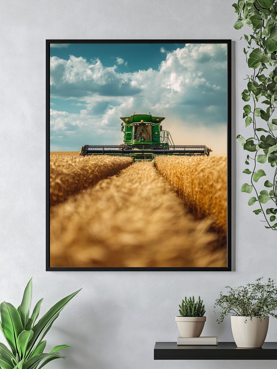 Combine Harvester Field Photography Poster. — room view 4