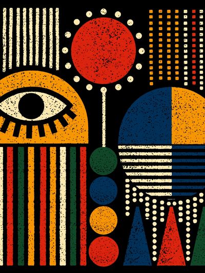 Retro Geometric Eye Poster.