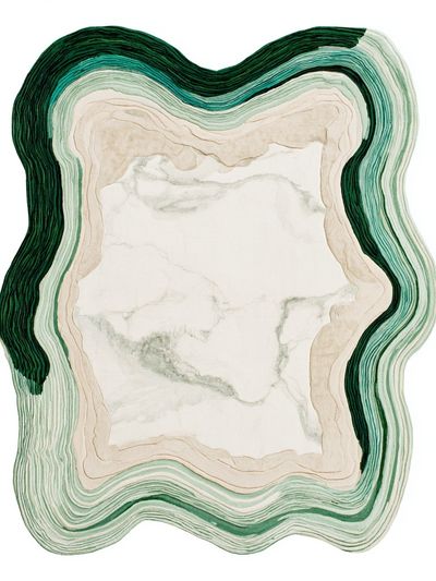 Green Agate Slice Abstract Print.