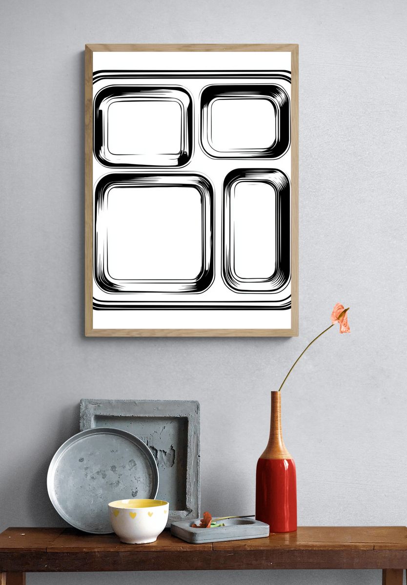 Retro Geometric Grid Poster. — room view 3