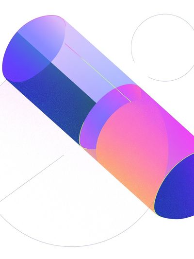 Neon Gradient Cylinder Abstract Poster. poster