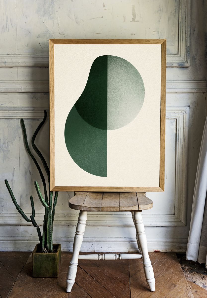 Green Geometric Abstract Poster. room preview