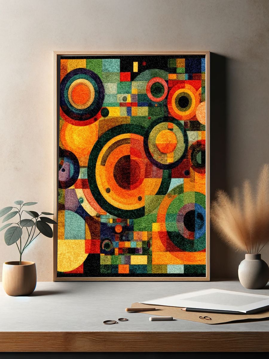 Geometric Orbit Abstract Poster. — room view 2
