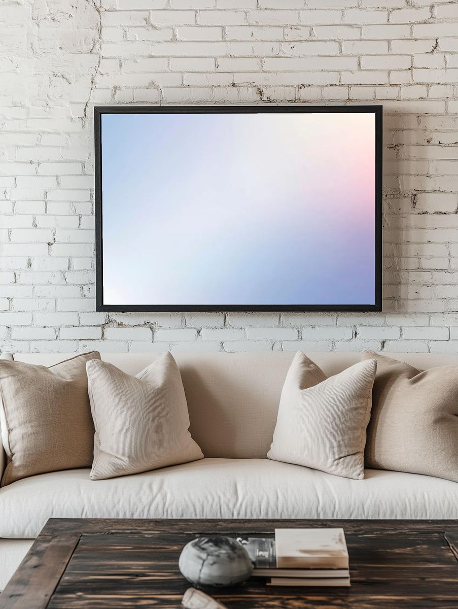 Winter blue pink gradient background. — room view 1