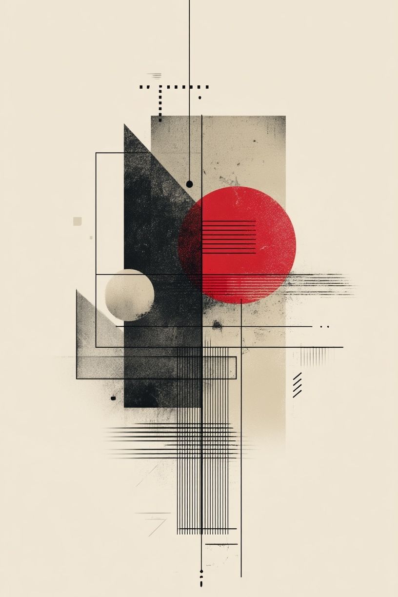 Red Circle Geometric Abstract Poster. poster — abstract art