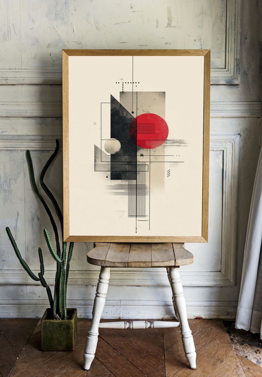 Red Circle Geometric Abstract Poster. room preview