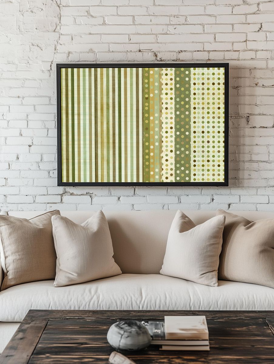Muted Geometric Grid Poster. room preview