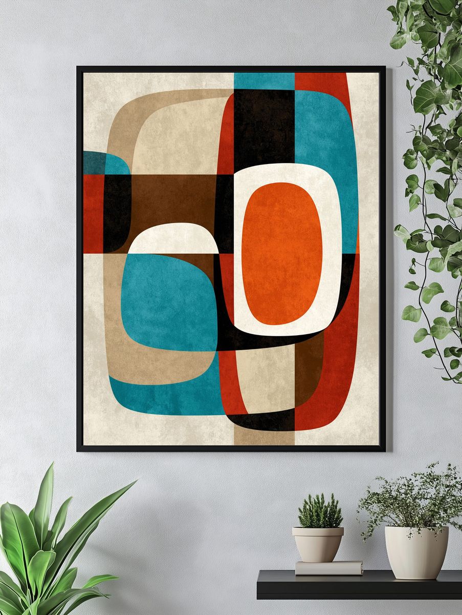 Retro Geometric Abstract Poster. — room view 4