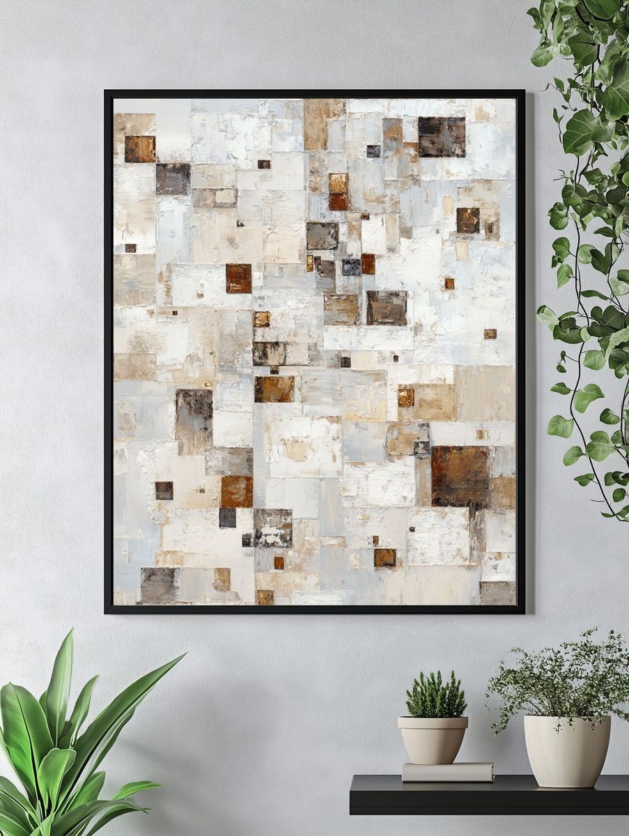 Abstract Geometric Texture Poster. — room view 4