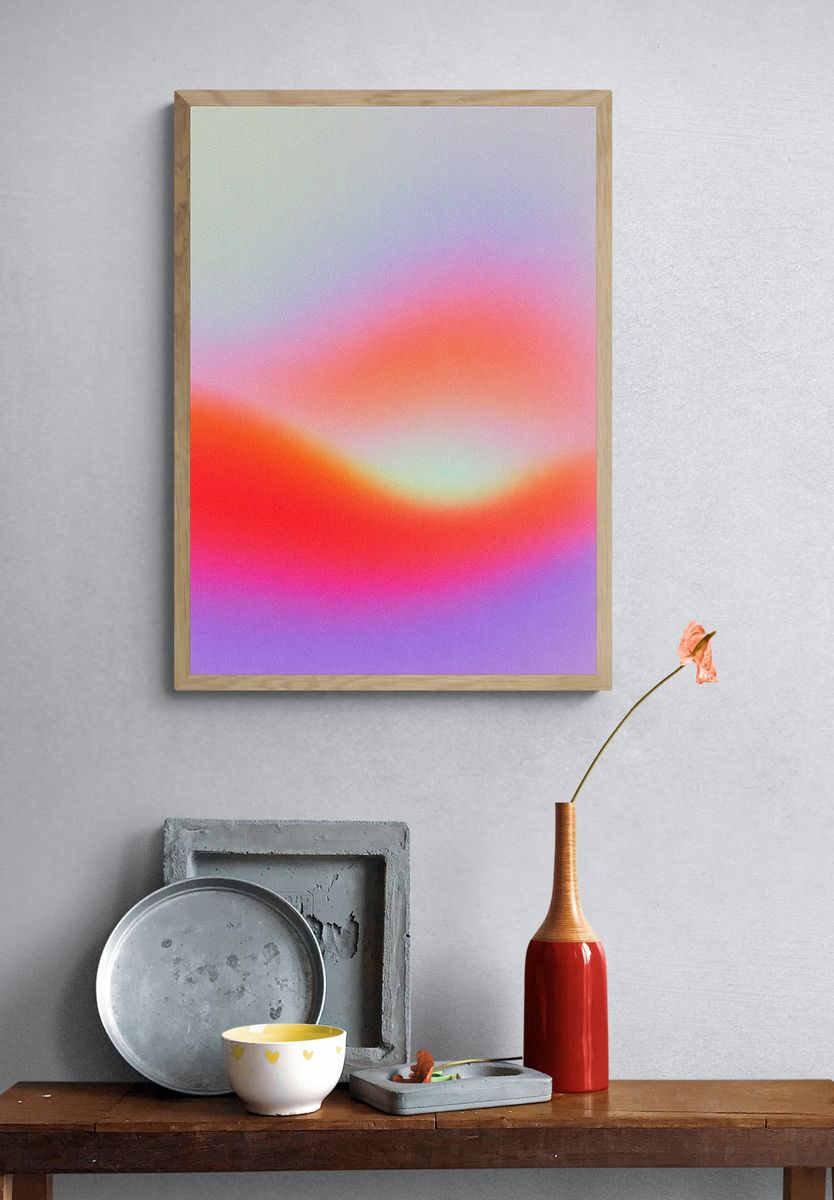 Abstract Gradient Waves Poster. — room view 3