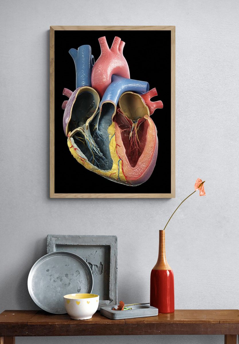 Anatomical Heart Illustration Poster. — room view 3