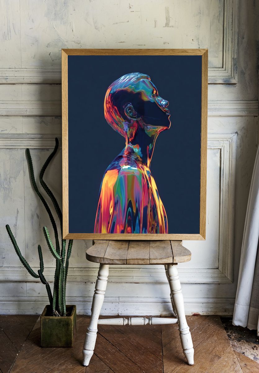 Colorful Abstract Human Figure Poster. — room view 1
