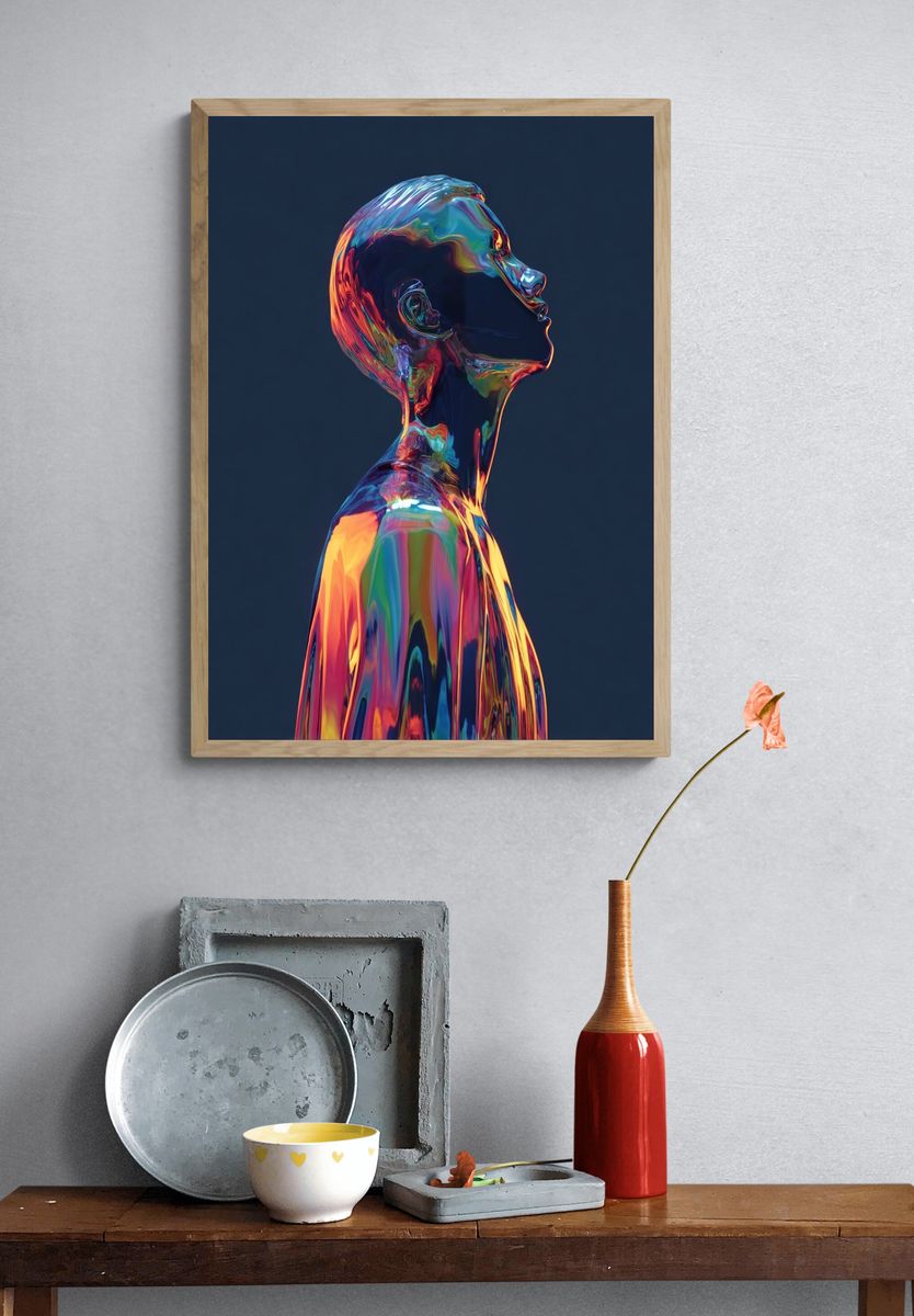 Colorful Abstract Human Figure Poster. — room view 3