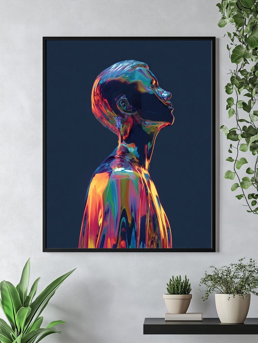 Colorful Abstract Human Figure Poster. — room view 4