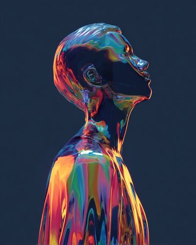 Colorful Abstract Human Figure Poster. poster print