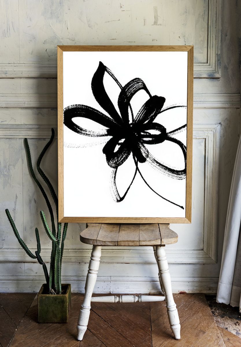 Abstract Ink Bloom Poster. room preview