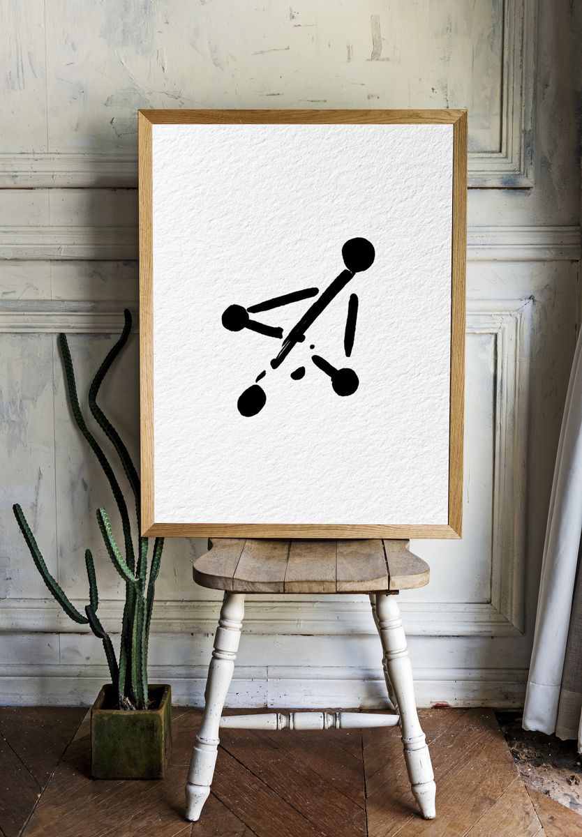 Abstract Ink Figure Poster. — room view 1