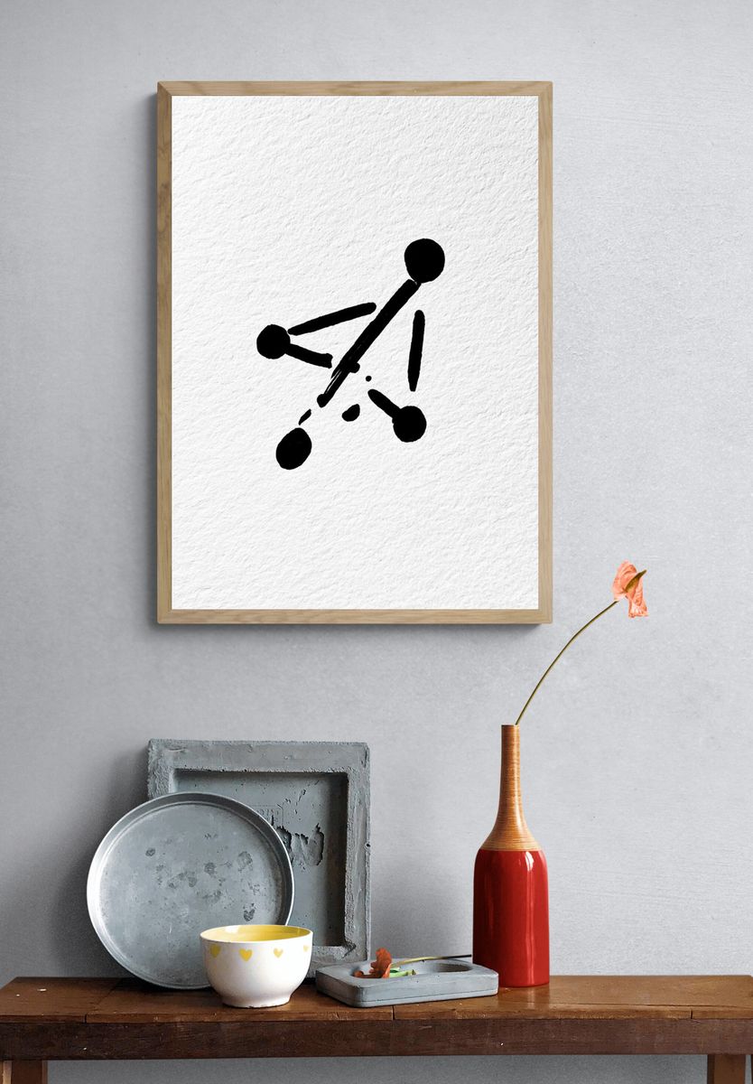 Abstract Ink Figure Poster. — room view 3