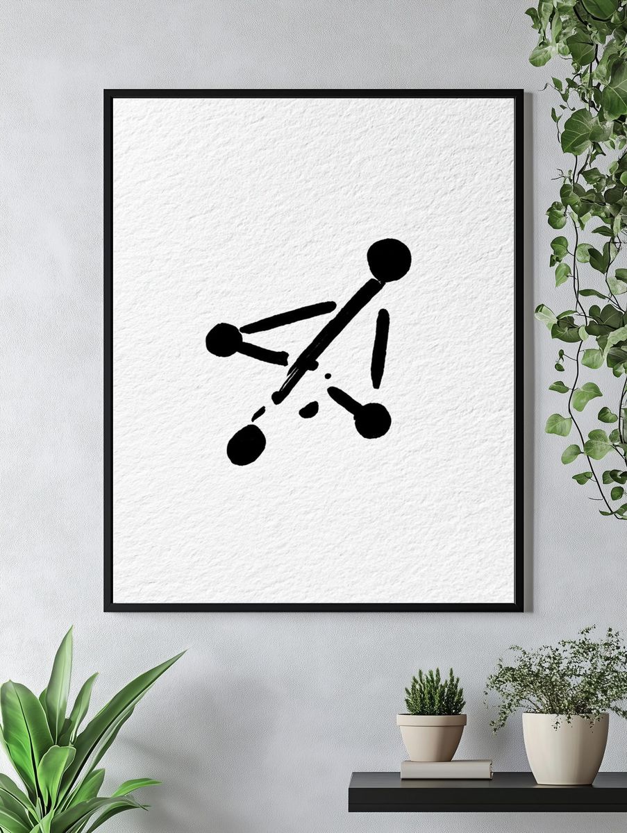 Abstract Ink Figure Poster. — room view 4