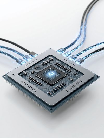 AI Microchip Digital Art Poster. poster