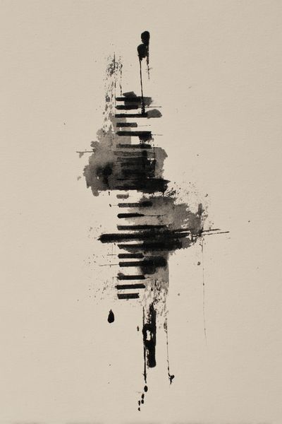 Monochrome Ink Abstract Poster. poster