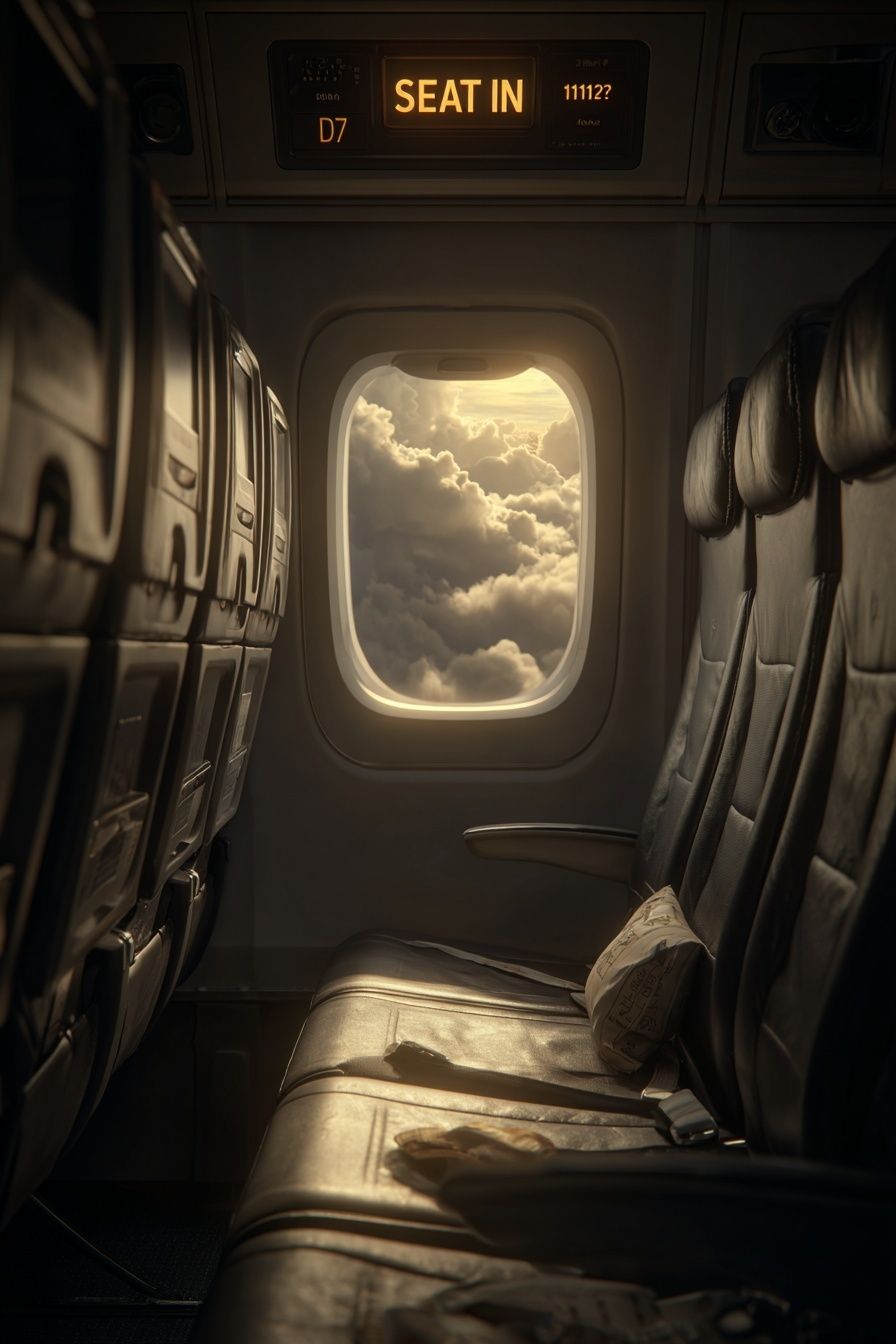 Airplane Cabin Clouds Photography Poster. poster detail
