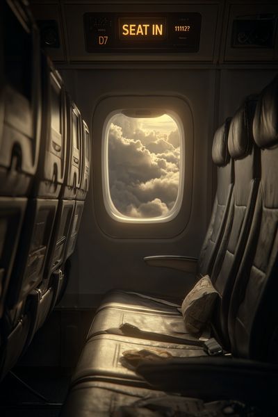 Airplane Cabin Clouds Photography Poster.