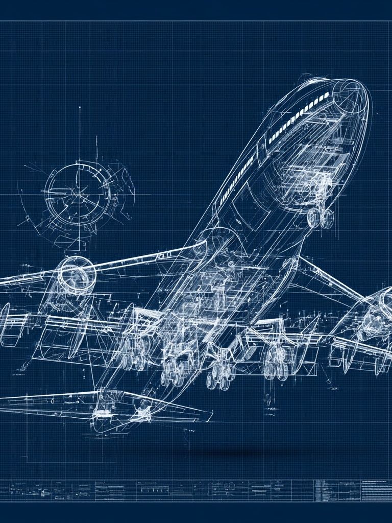 Airplane Blueprint Poster. poster detail