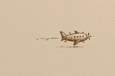 Whimsical Airplane Sketch Print.