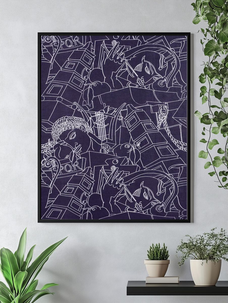 Abstract Line Art Poster. — room view 4