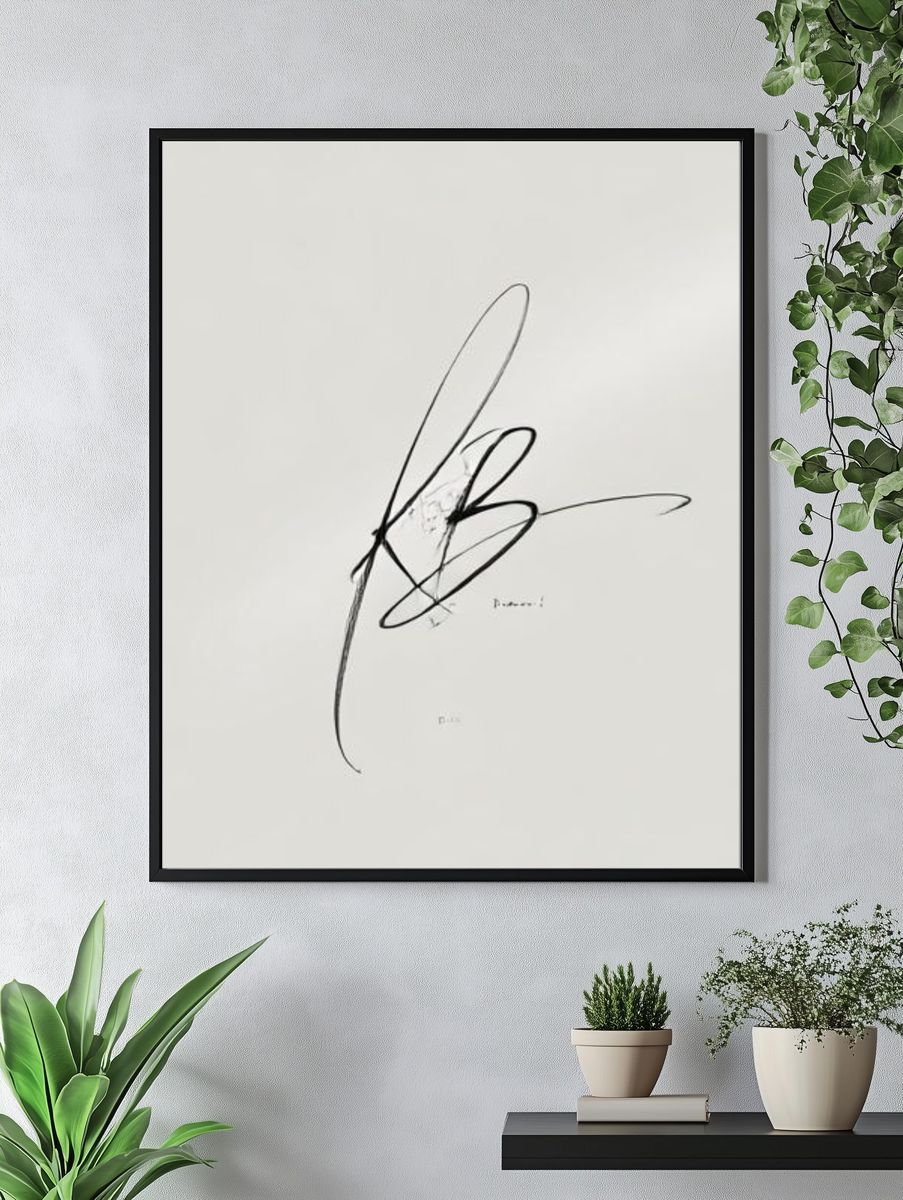 Minimal Black Line Art Poster. — room view 4