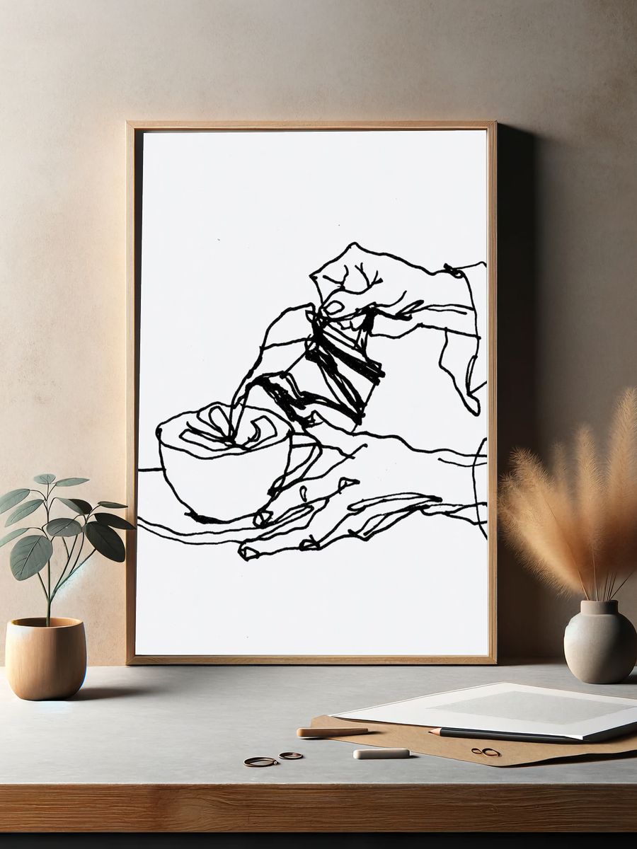 Abstract Line Drawing Poster. — room view 2