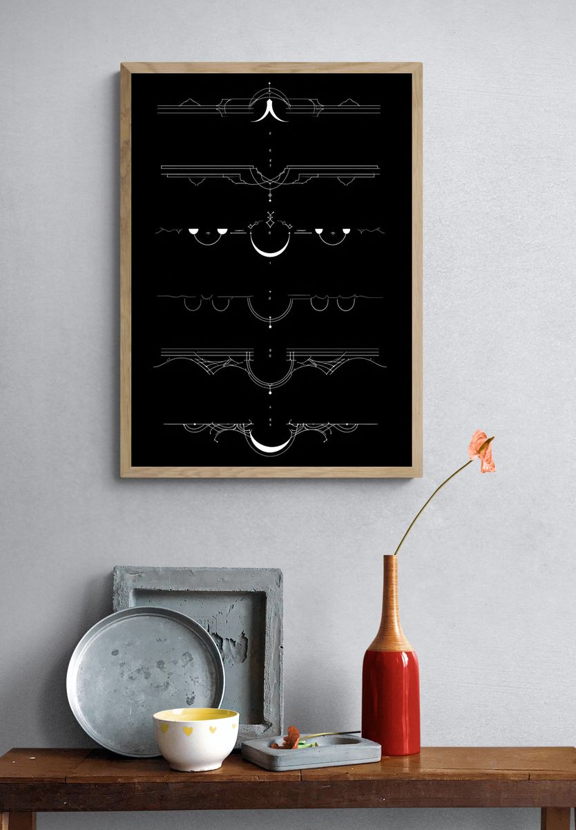 Geometric Linework Abstract Poster. — room view 3