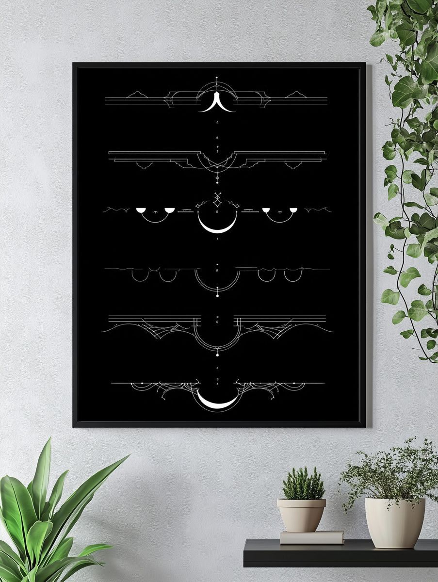Geometric Linework Abstract Poster. — room view 4