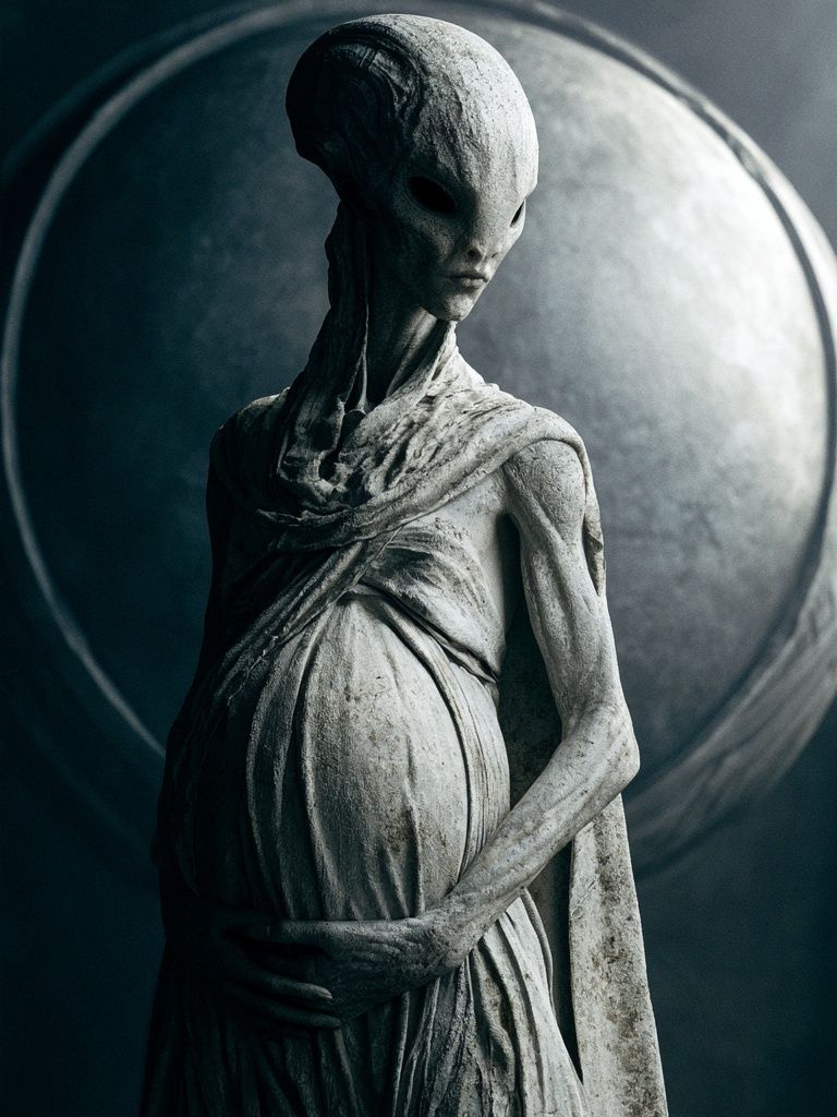 Alien Statue — Sci-Fi Print. poster — fine-art art