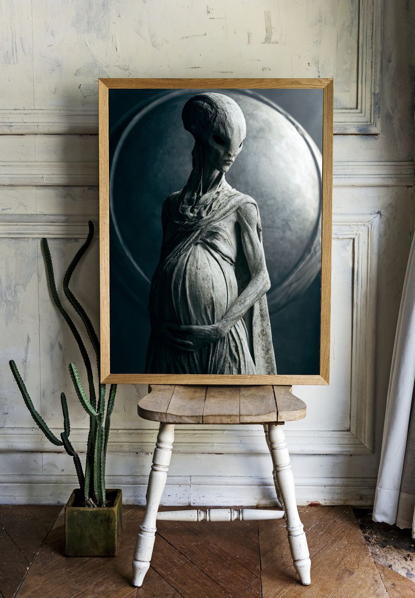 Alien Statue — Sci-Fi Print. — room view 1