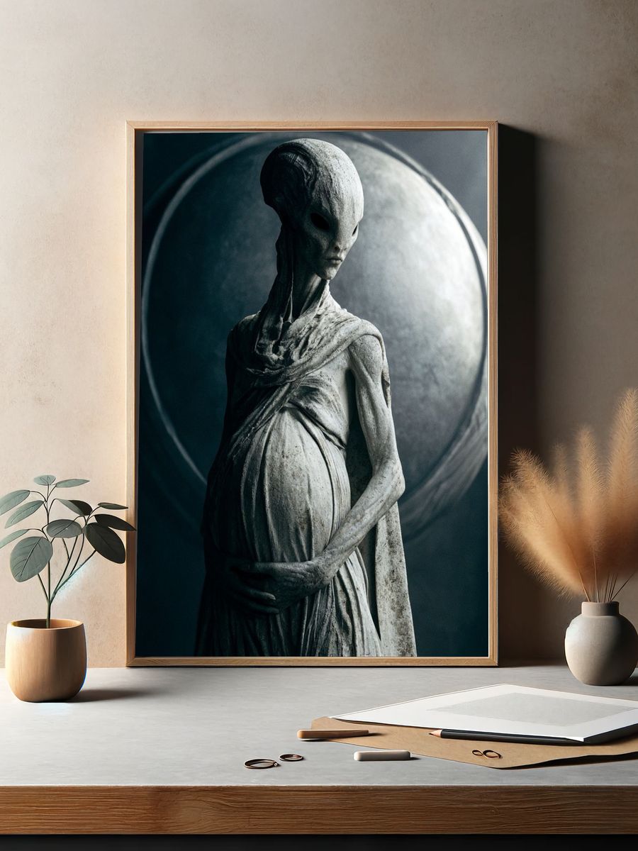 Alien Statue — Sci-Fi Print. — room view 2