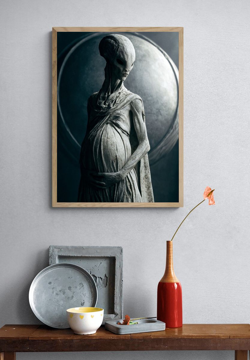 Alien Statue — Sci-Fi Print. — room view 3