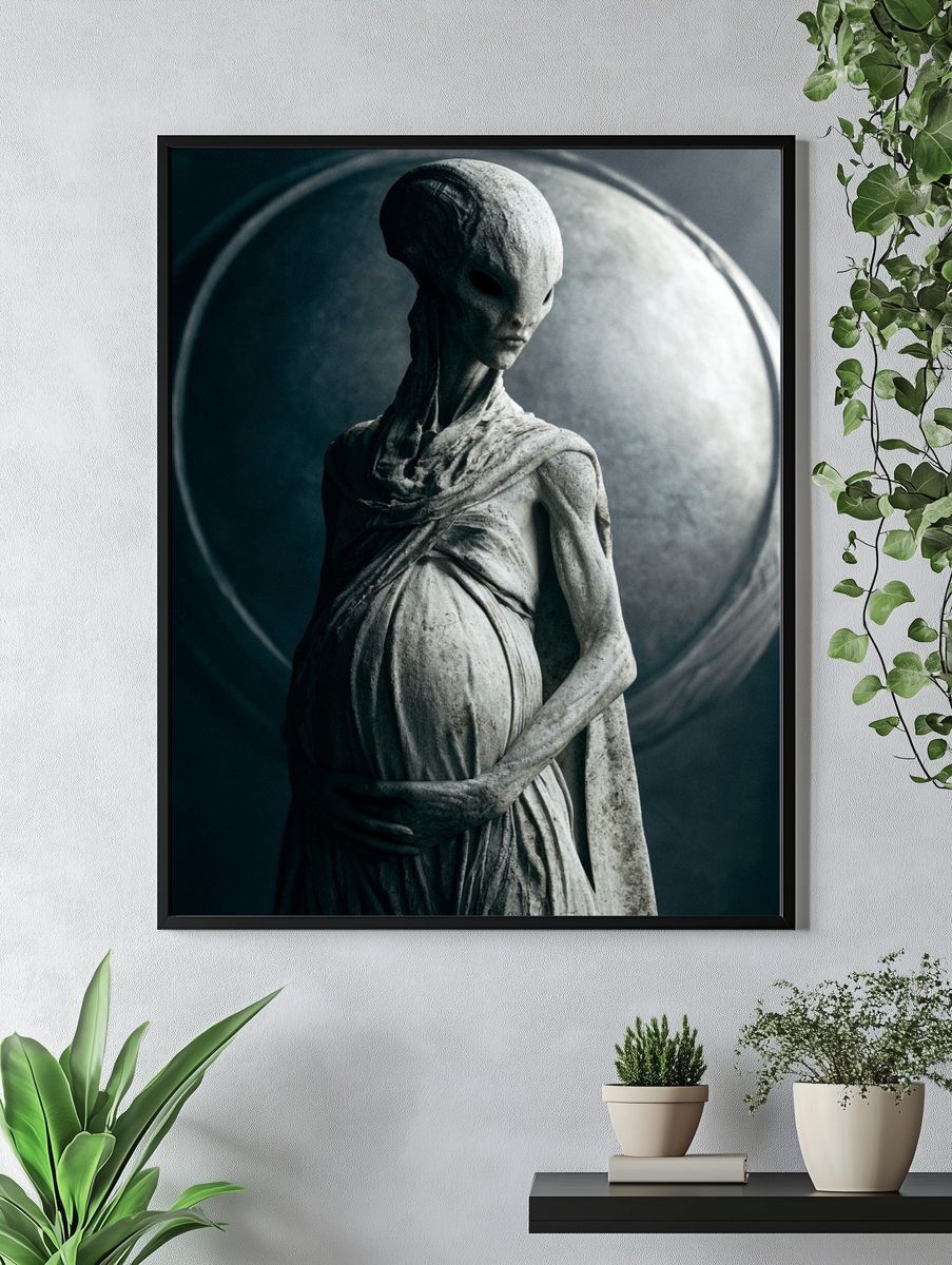 Alien Statue — Sci-Fi Print. — room view 4