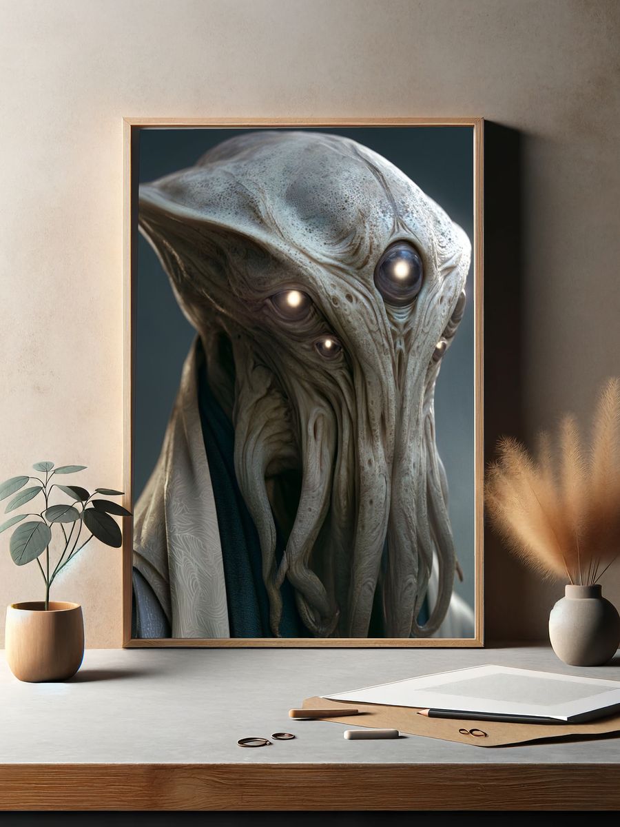 Alien Portrait Sci-Fi Print. — room view 2