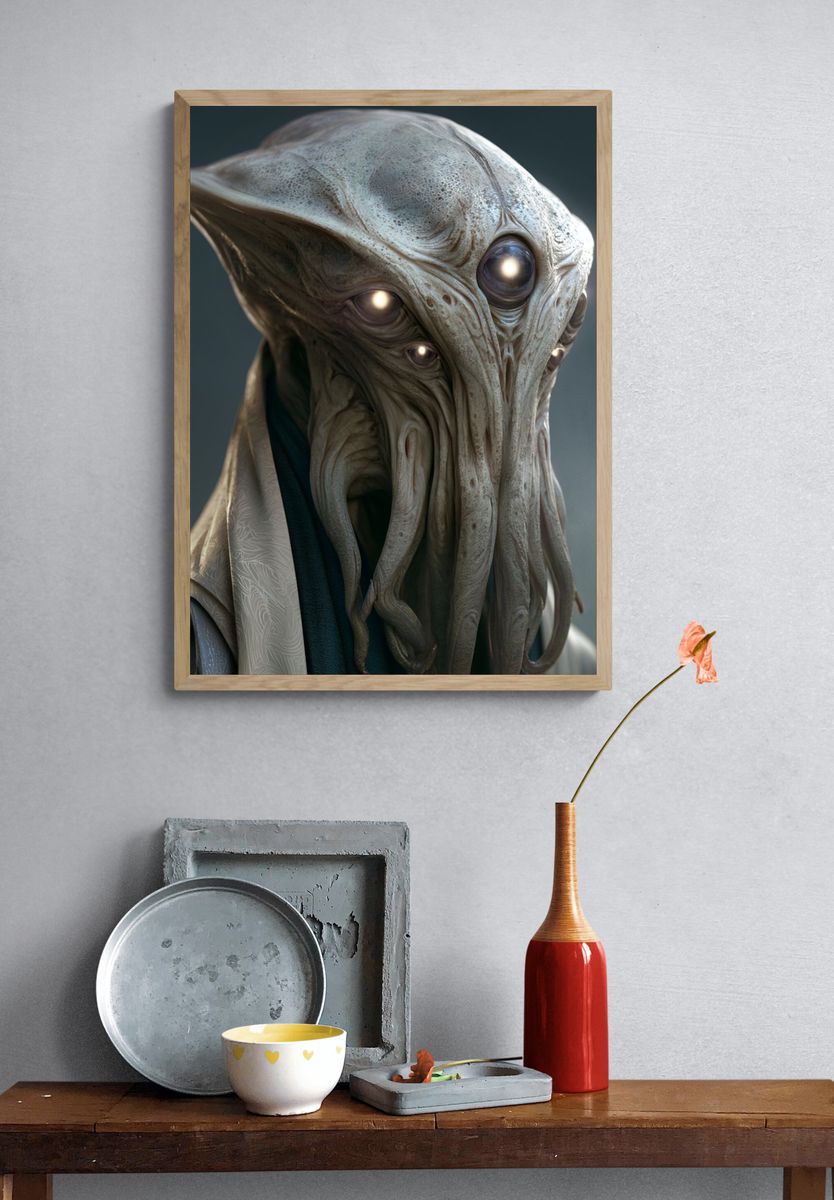 Alien Portrait Sci-Fi Print. — room view 3