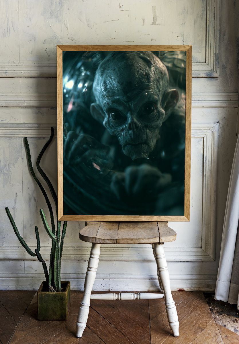Alien Skull Portrait Poster. — room view 1