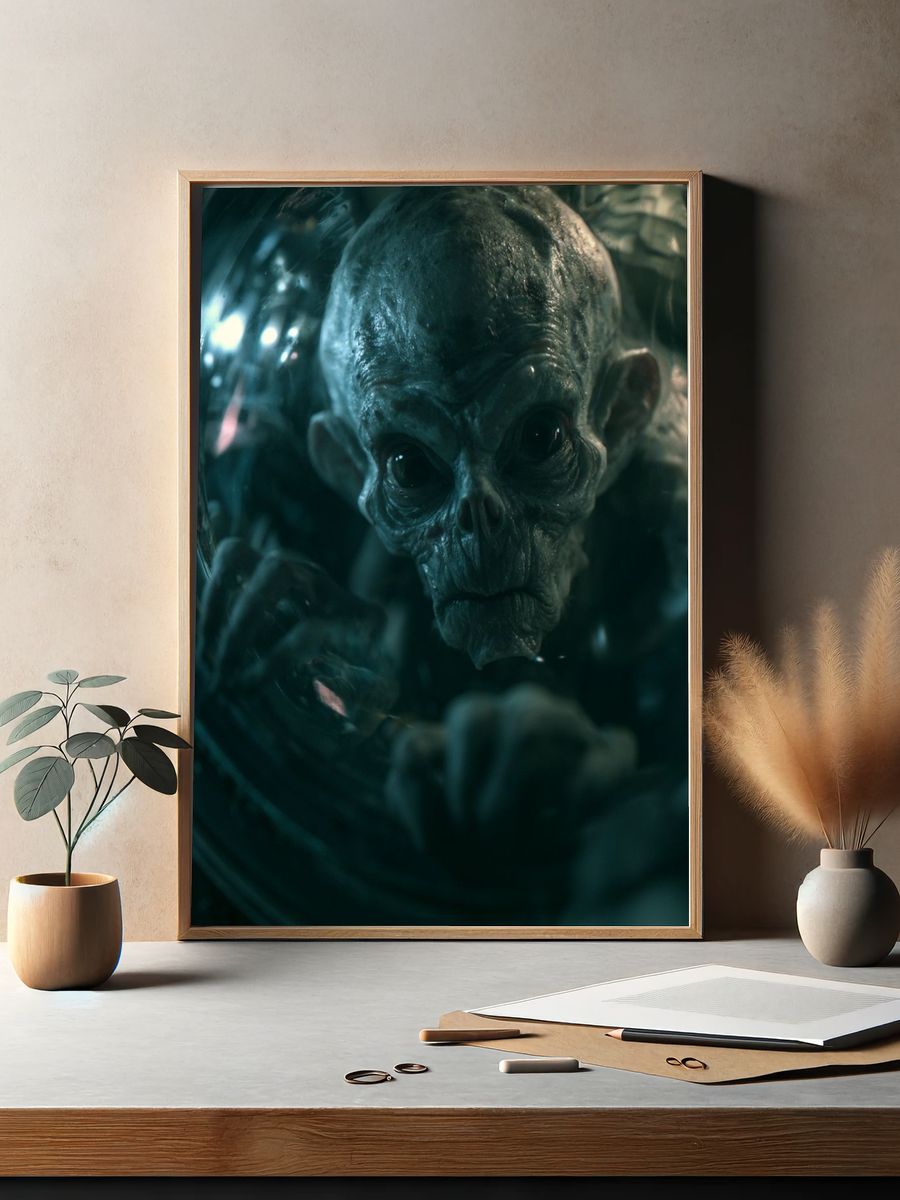 Alien Skull Portrait Poster. — room view 2
